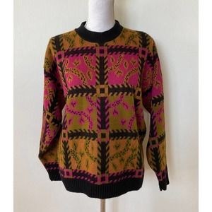 Vintage Cabin Creek Women’s Sweater Small Multicolored USA Block Vine